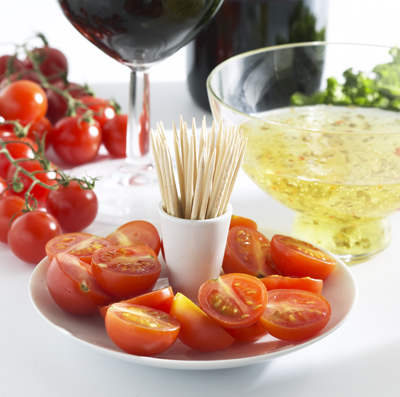 Cucumber, melon and Tomato-dish